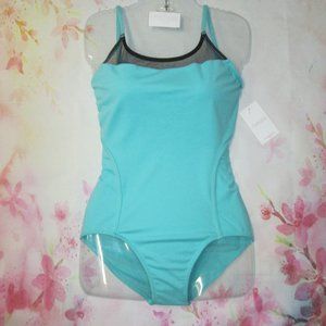 New Leotard Size MA Womens Capezio Dance Jazz M AM Green Black Mesh